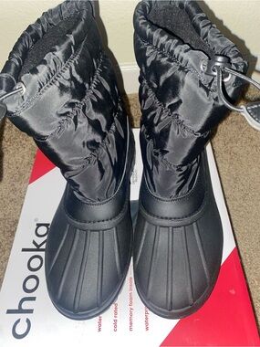 Chooka Black Quilted Waterproof Snow Boots
